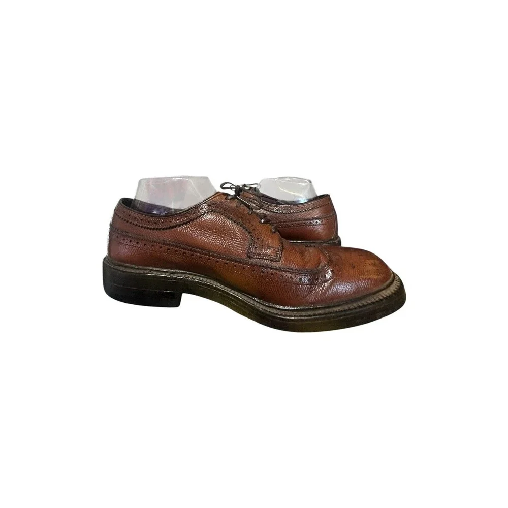 Hanover LB Sheppard Longwing Oxford 7 D/B Brown VTG Mens Wingtip Brogue Pebbled